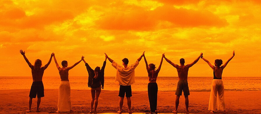 Friends Playing on the Beach